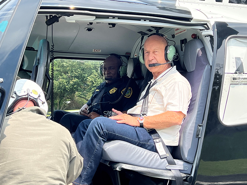 Mayor and Police Chief in a Helicopter