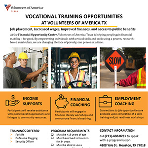 Vocational Training Opportunities at Volunteers of America