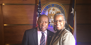 Mayor Sylvester Turner and Jane in the Proclamation Room