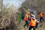 HPD Officers teamed up with members of the Greater East End Management District to help clean two vacant lots