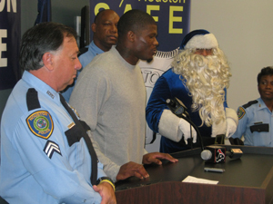 Houston Police Chief Charles A. McClelland, Jr. and Houston Texans Pro-Bowl wide receiver Andre Johnson