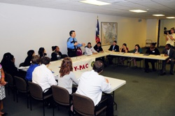 Houston Police Department Assistant Chief Brian J. Lumpkin and members of the Youth-Police Advisory Counci