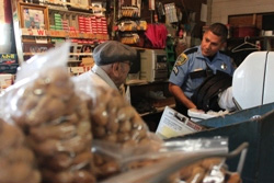 HPD Senior Police Officer Joe Sanchez inspects an east Houston convenience store.