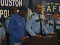 Houston Police Chief Charles A. McClelland, Jr. and Houston Texans Pro-Bowl Wide Receiver Andre Johnson