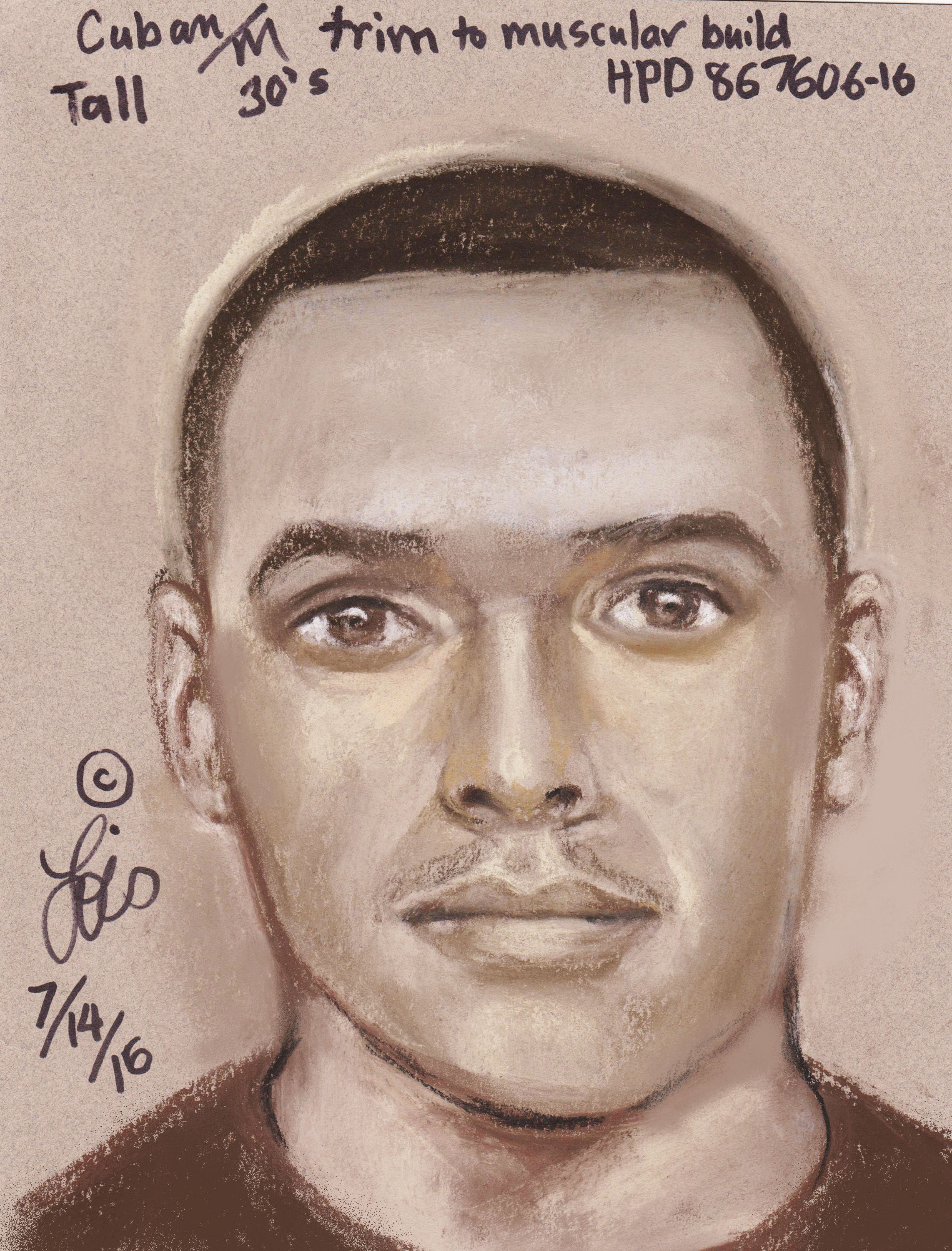 A composite sketch of  the suspect
