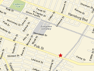 Map to 5425 Polk