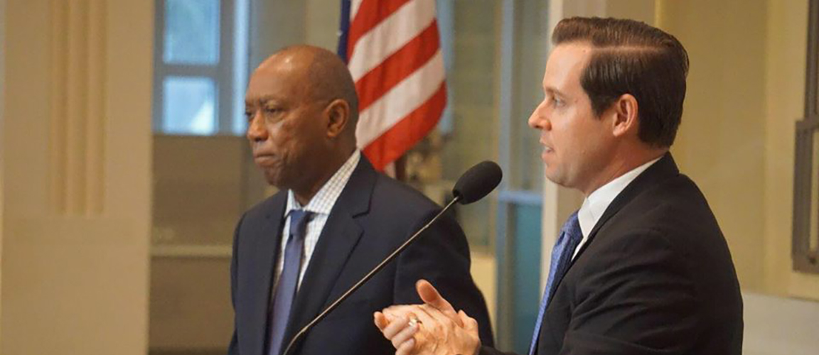 Controller Chris Brown and Mayor Sylvester Turner