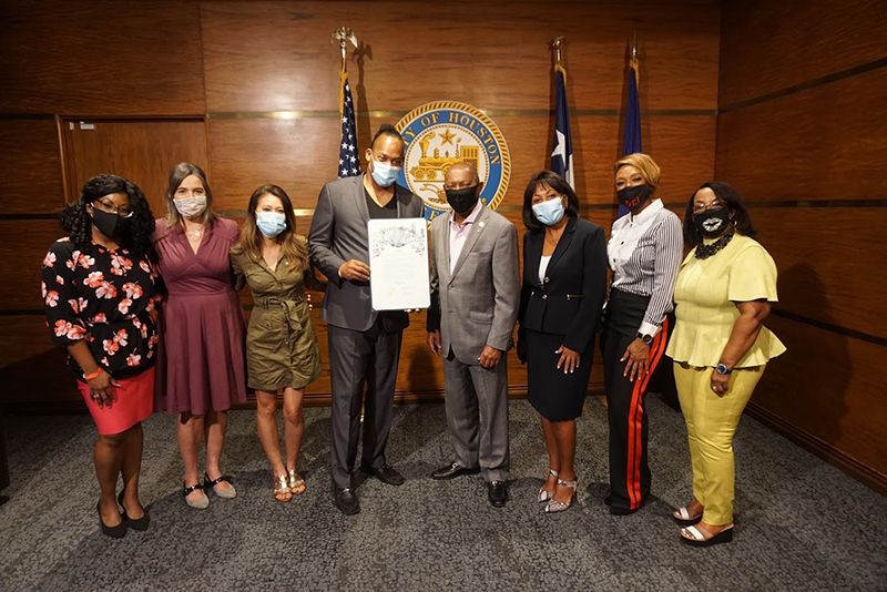 Fifth Ward TV Series Group Photo with Mayor Turner