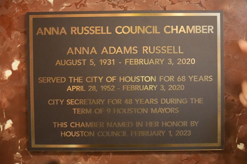 Anna Russell City Council Chamber Dedication Photo 1