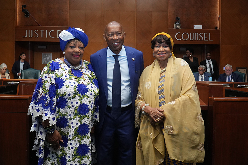 Dr. Luck (DAF), Mayor Sylvester Turner, and Ambassador Bennett (DAF)