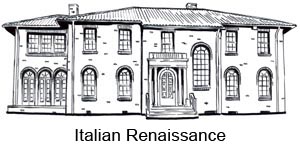 renaissance italian architectural oaks boulevard sketch features arch styles preservation historic houstontx planning gov