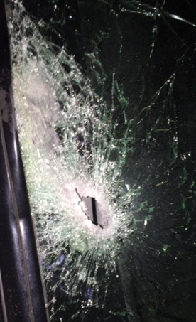 damaged windshield